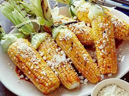 Grilled corn on the cob with chili lime butter